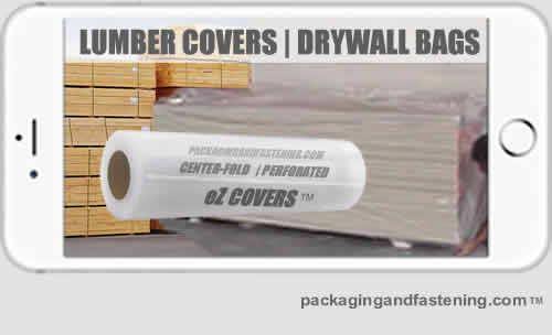Check our large clear pallet covers as well as plastic lumber and drywall bags.