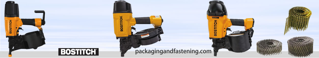 Coil nail guns featuring Bostitch air nailers are available online at packagingandfastening.com now.
