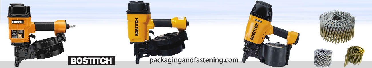 Industrial coil nail guns featuring Bostitch coil nailers are available online at packagingandfastening.com now.