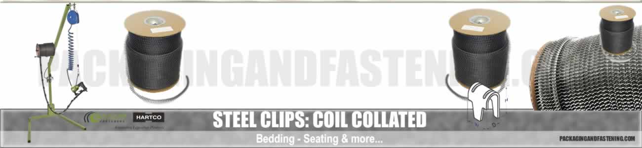 Continuous coil clinch clips, J-clips at packagingandfastening.com online.