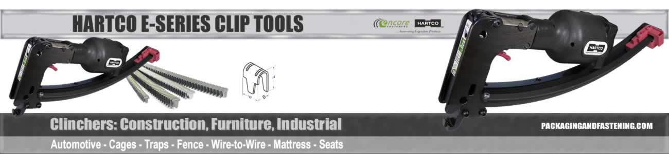 Hartco E Series clip tools - J-clip clinch clip tools are here at packagingandfastening.com online.