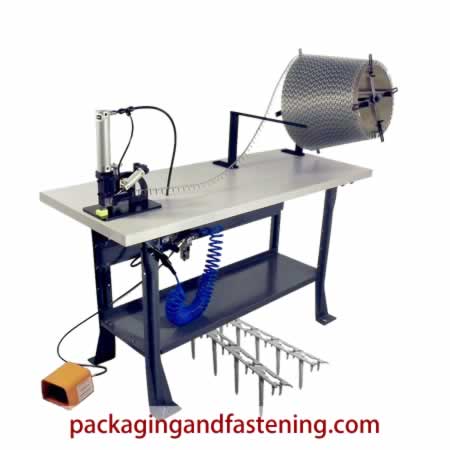 Industrial LockNail® machines for fastening upholstered panels.