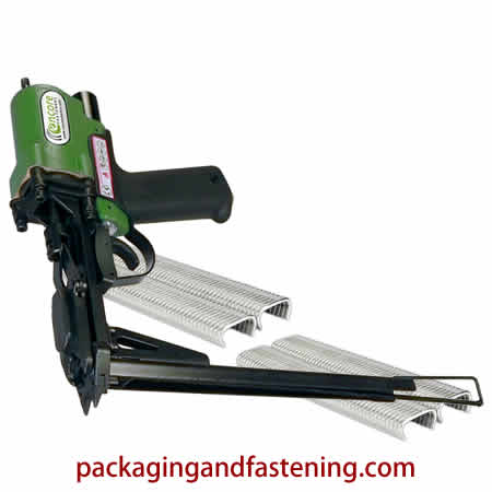 encore HARTCO RAD-1002 D style 15 gauge 3/4 inch hog ring tools including similar to pneumatic TR203 long magazine hog ring guns are here at packagingandfastening.com on-sale.